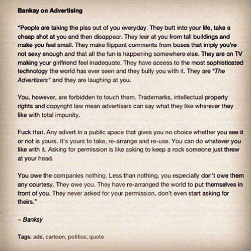 Banksy on advertising