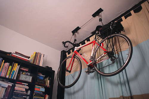 Hang bike from store ceiling