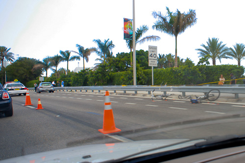 two bikes down on the macarthur causeway