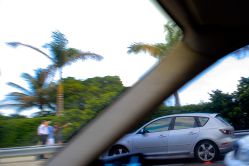 two bikes down on the macarthur causeway